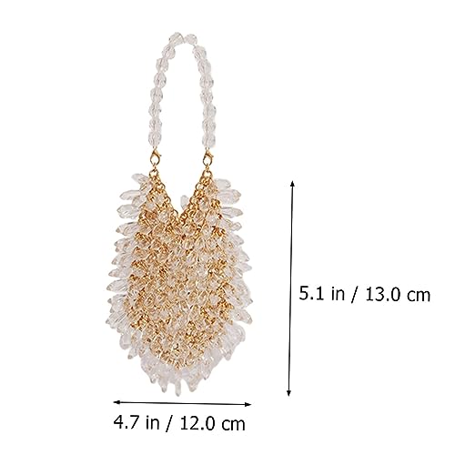 Sac doré design perles Healvian en coton polyester pour femme