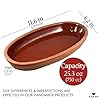Hakan Bergama Handmade Oval Clay Pan Set of 2 | Terracotta Pans Glazed Inside | Casserole Dishes for Oven Baking | Traditional Earthenware Clay in Box, Large, 6.2 x 11.6 x 1.5-inch 25.3 Oz (750 cc) #1