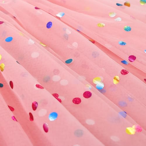 Image of GSVIBK Baby Girls Tutu Dress Sleeveless Toddler Cotton Tulle Skirt Princess Party Prom Dresses