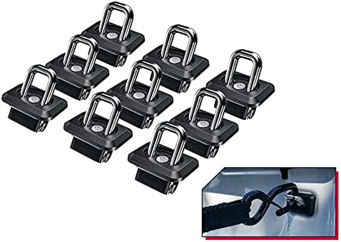Bull Ring Inner Bed Retractable Truck Bed Tie Down Anchors, Built for 2007+ Chevy Silverado & GMC Sierra, 2015+ Chevy Colorado & GMC Canyon, Fits in Truck Bed Stake Pockets, Easy Installation, 9 Pack