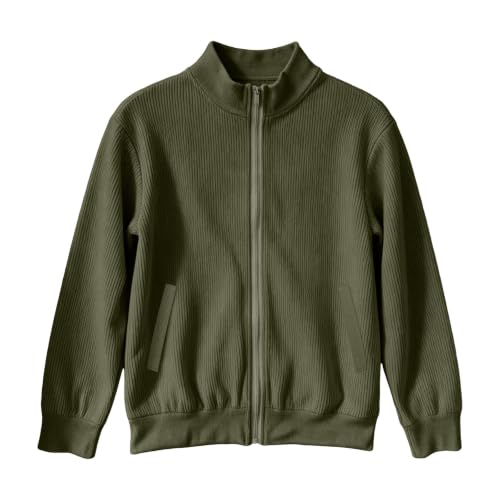 Boys Zip Up Jacket Stand Collar Textured Corduroy Knit Long Sleeve tops - image 6