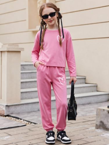 Image of Arshiner Girls 2 Piece Outfits Kids Trendy Tie Dye Sweatsuits Sets