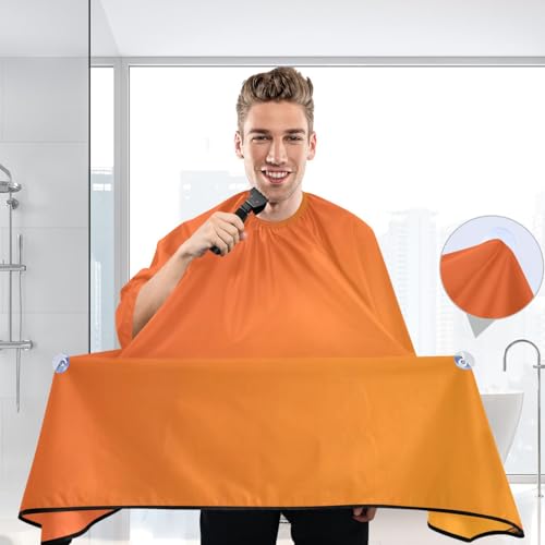 Capa de barbero impermeable 55 x 65 pulgadas naranja miniatura 7