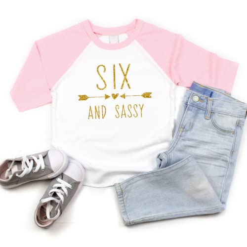 Image of Bump and Beyond Designs 6 Year Old Birthday Shirt Girl Sixth Birthday Outfit