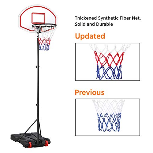 Yaheetech Portable Basketball Hoop System 5.2-7 Ft Height Adjustable Basketball Stand For Youth Indoor/Outdoor W/Wheels 29 Inch Backboard Basketball Goals #TOP2