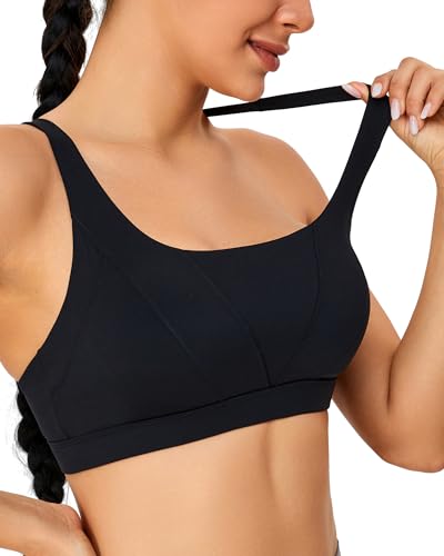 RUNNING GIRL Sports Bra for Women High Support, Molded Cup High Impact Sports Bras with Sewn in Pads Strappy Running Bra3