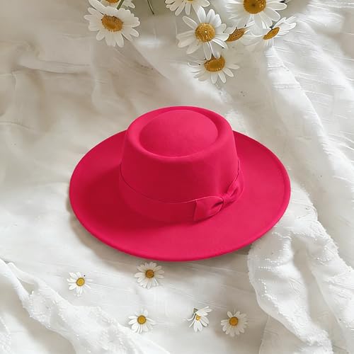 Sombrero Fedora Vintage de Ala Ancha con Moño miniatura 4