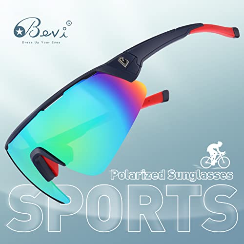 Image of Polarized Sports Sunglasses Wraparound Design TR90 Lightweight Frame With UV 400 Protection Glasses for Women Men