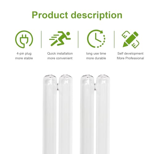 Image of showingo 36 Watt UV Bulb Lamp for use with 2G11 (4-pin) Bulb Bases, a Fully Compatible Replacement for Jebao 36W PU-36W Filter(2 pcs)