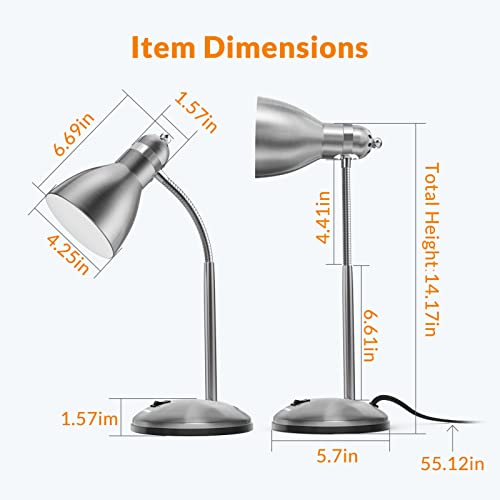 image for LEPOWER Metal Desk Lamp, Adjustable Goose Neck Table Lamp, Eye-Caring 