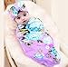 Galabloomer Newborn Baby Sleep Receiving Blanket and Bow Headband Set Baby Swaddle Blanket
