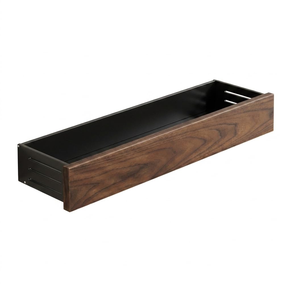 Gewürzregal Wandmontage, Dunkelbraun Küchenregal für Gewürze, Eleganter Gewürz Organizer aus Holzmaterial, Perfekt für Küchenorganisation, 42cm