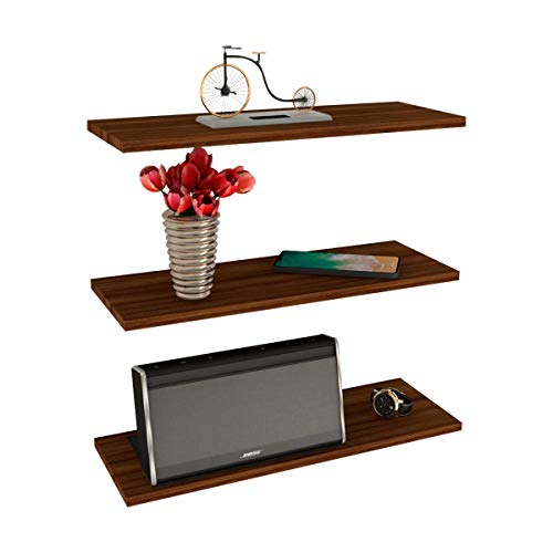 Consejos y reviews para comprar Tablas de madera para repisas que Puedes comprar On-line. 31 Poliespacios 3 Repisas Flotantes Minimalistas Melamina Vintage 40x15 cm - Nogal Texturizado