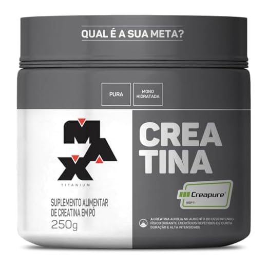 Creatina Monohidratada Creapure Em Pó 83 Doses Pote 250g Max Titanium