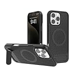 Elrvaga ハニカム冷却磁気ケース iPhone 13 Pro Max用、ワイヤレス充電、金属製キックスタンド、TPU+PCミリタリーグレードの保護(ブラック)