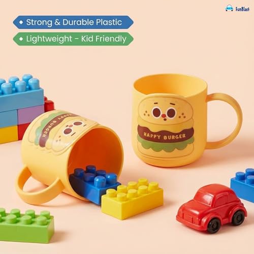Image of FunBlast Milk Mug for Kids - 400 Ml; Unbreakable Mug for Kids, Milk Mugs for Kids Unbreakable - Milk Drinking Cup for Kids (Happy Burger)