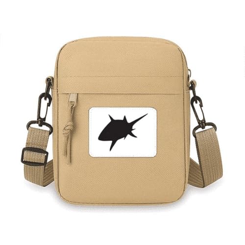Sac à bandoulière bleu océan motif requin pour femme et enfant
