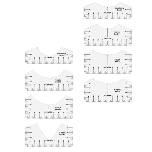 Tuxxjzm Guía de regla de camiseta, regla de camiseta, regla de alineación de prensa de calor, regla de PVC para alineación de prensa, plantilla de medición de camiseta, colocación de regla de