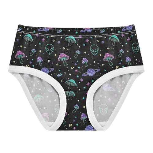 Joisal Pattern Girls Underwear Toddlers 2t Cotton Little Girl Panties Colorful Mushrooms Alien Black Kids Briefs Undies