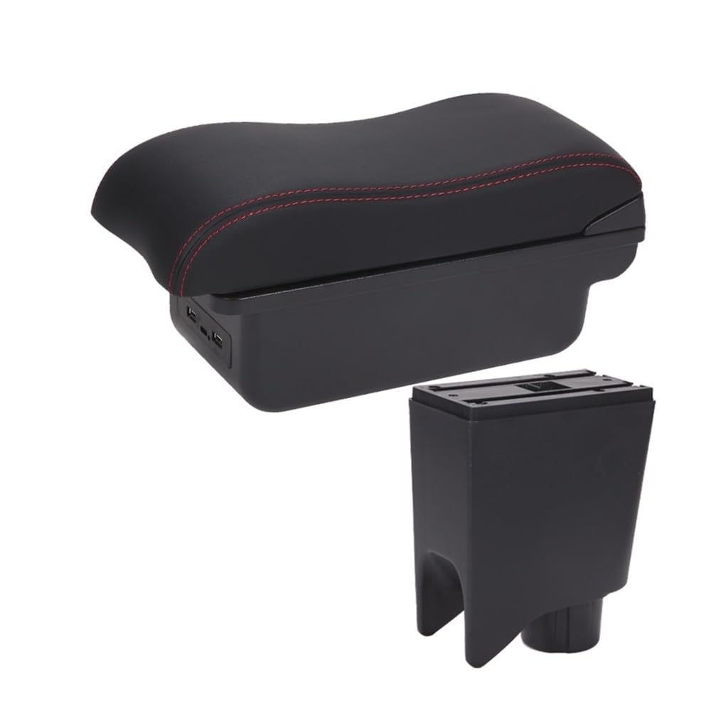 Aierdeyp B1 Black Red 3Usb Car Armrest Box For Fiat For Idea Pol Iot 2006-2016