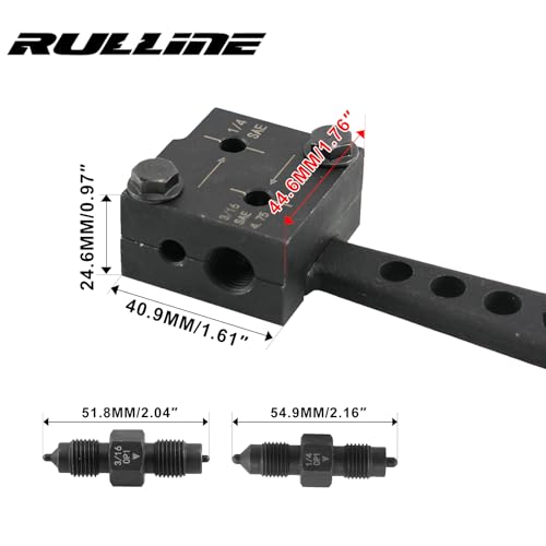 Image of RULLINE 3 /16 inch & 1 /4 inch Double Flaring Tool Kit - Heavy Duty Brake Line Flarer for Auto /Motorcycle /Truck Repair (Copper /Aluminum /Steel)