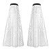YiZYiF Women Fashion Sequin Boot Covers Fringe Long Scale Leg Warmers Sparkle Party Leg Covers Silver One Size