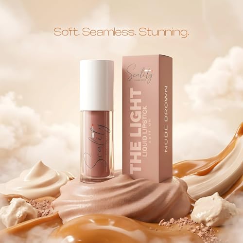 Image of Scality Liquid Lipstick - Nude Brown | Highly Pigmented Matte Lipstick | One Swipe Application | Long Lasting, Transferproof & Smudge Proof | Smooth Comfortable Wear | Perfect for Daily & Occasion Makeup (5 ml)