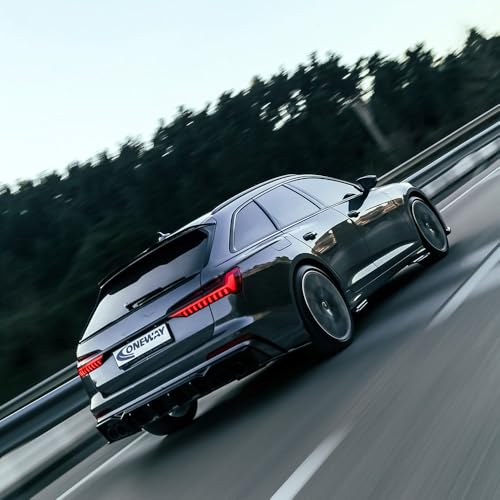Realizzato in plastica ABS Oneway Diffusore posteriore compatibile con Audi A6 S-Line/S6 C8 (Sedan/Avant) 2018- - Nero lucido