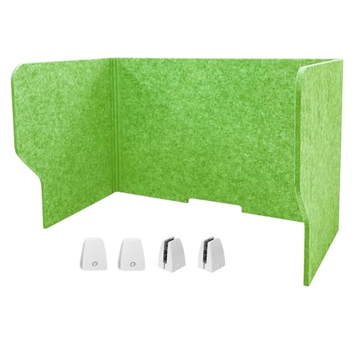 卓上 仕切り板 オフィス パーテーション 衝立 防音 吸音 飛沫防止 簡易 吸音パネル 防音ブース 防音室、三面タイプ 高さ50cm 視線に隠され、軽量でポータブル折りたたみ式デスクパーテーション プライバシースクリーン、クリップスタンド付属 より安定した