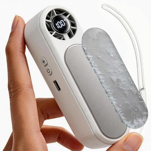 Aonesor High-Speed Handheld Fan, Portable Fan with Ice Cooling, Instant Cooling -25℃ Peltier Element, 5-Speed Turbo Fan, 3000mAh Battery Operated Personal Fan, LED Display [Patent: ZL 2025 3 0363996.1