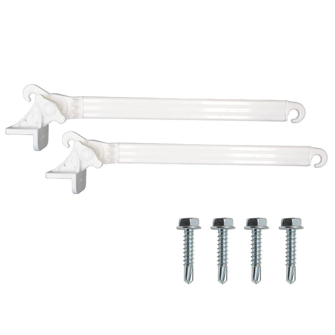 Braccetti per Tende da Sole Esterne in PVC Bianco 50 cm Regolabili 180° 1 Coppia