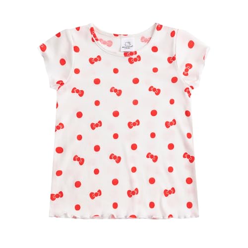 Image of Hello Kitty Sanrio Girls 3 Piece Outfit Set with Demin Jacket, Short Sleeve T-Shirt, and Flared Pants Set for Big Kids
