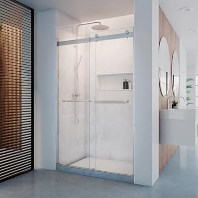 DreamLine Dexterity 44-48 inch W x 76 inch H Frameless Bypass Shower Door in Matte Black