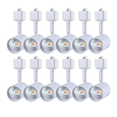 mirrea 12 Pack LED Track Lighting Heads Compatible with Single Circuit H Type Rail Ceiling Spotlight for Accent Task Wall Art Exhibition Lighting 6.5W White Painted (3000K Warm White)