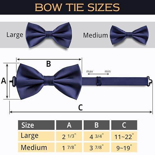 Image of Adam Young Men's Bow Ties Pre-Tied Style Formal Satin Classic Bowtie for Tuxedo Faux Silk