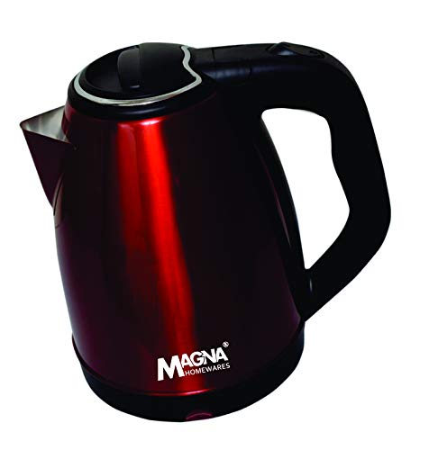 1.8L BPA-Free Stainless Steel Water Tea Kettle with Cordless Auto Shut-Off & Boil-Dry Protection, 1500W Fast Boiling with FADA Controller, 3 Pin Plug Top with 1 mtr Wire-Red