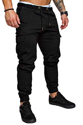 Men's chino trousers men's drawstring solid sweat pant jogging ca…