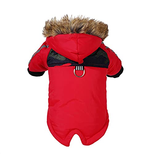 Savlot Winter Hundejacke mit Brustgurt Geschirr Wasserdichter Hundemantel Schnee-Ski-Outfits Haustier-warme Kleidung für kleine Hunde Cover