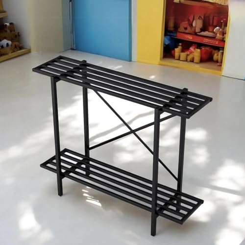 Image of Bee Creative Plant Stands for Outdoor Balcony, Flower Pot Stand for Indoor Plants, Large Metal Planter Stand for Living Room, home decor, Indoor & Outdoor plants Stand (2 TIER B)
