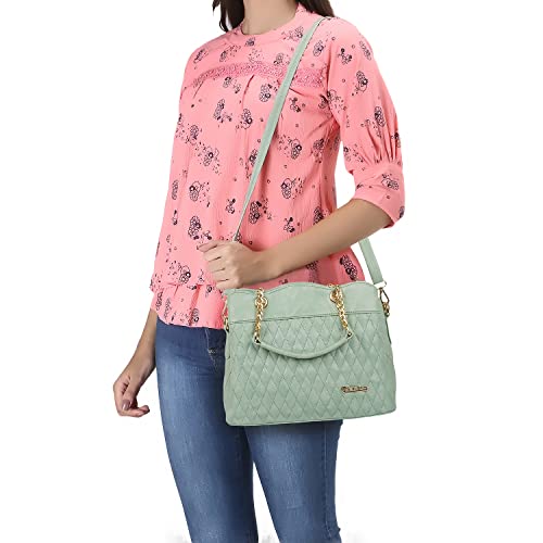 Image of EVEDA Synthetic Vegan Leather Classic Chain Strap Top Handle Handheld Shoulder Crossbody Water Resistant Handbag For Women