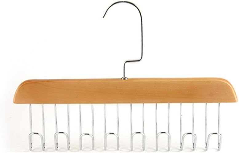 Multifunctional Wooden Belt Hanger Belts Rack Tie Hanger Scarf Holder Organizer Wardrobe Closet Storage Hanger 8 12 Hooks(D,1pcs- 8hooks)