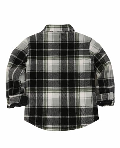 Image of ThCreasa Boys Sherpa Lined Plaid Button Shirt Jacket | Full Thermal Lining, Buffalo Plaid Shacket, Button Down, Family Matching Shirt, Dress Shirt Style, Cozy Winter Fall Outerwear