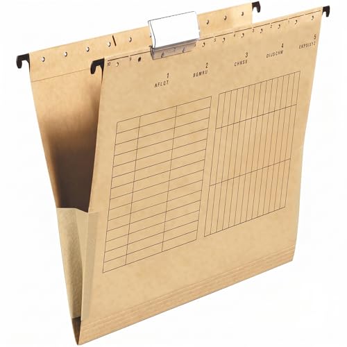 Pochettes suspendues A4 en carton marron pour organiser le bureau à la maison