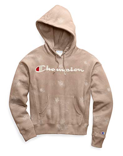 Champion LIFE Women's Garment Dye Reverse Weave Pullover Hood, Tinted tan, Small