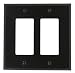 Leviton PJ262-E 2-Gang Decora/GFCI Wallplate, Midway Size, Black