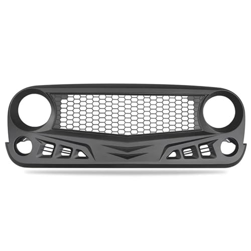 Calandre avant en maille ABS noir mat pour pare-choc Jeep Wrangler JK