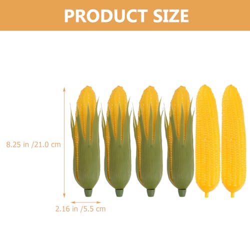 Happyyami 6Pcs Simulation Corn Artificial Vegetable Model Kitchen Vegetable Decor Lifelike Vegetable Model Decoration Faux Lifelike cob Plants Decor Fake Corn Food Plastic Corn on The cob