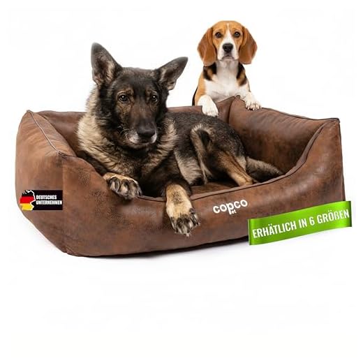CopcoPet - Hundebetten Emma Wildlederoptik - Antik Braun Gr: L ca. 90 x 70 cm