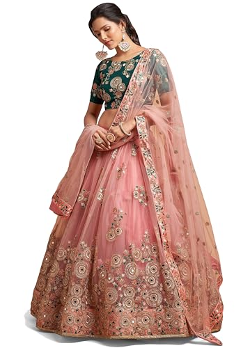 QLUVA Georgette Embroidery Sequence Work Wedding Bridal Lehenga Choli with