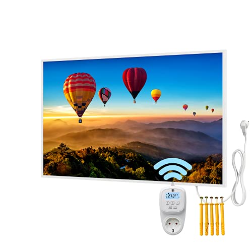 BR Bringer Bild Infrarotheizung mit Rahmen 800 Watt & Smart Thermostat - Bildheizung mit UV Druck - 100x60x1,8cm - Chiang Mai, Thailand